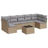 vidaXL Set Divano da Giardino 8 pz con Cuscini Beige in Polyrattan