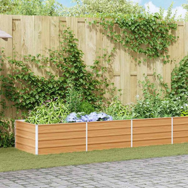 vidaXL Letto Rialzato Giardino 480x80x45 cm in Acciaio Zincato Argento