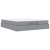 vidaXL Struttura letto con materasso 2 pz Grigio chiaro Tessuto
