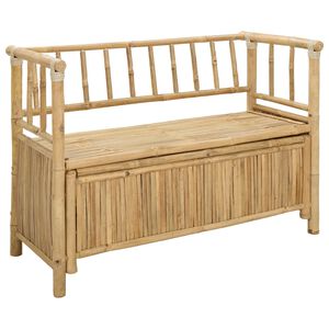 vidaXL Panca da Giardino con Contenitore 110 x 47 x 80 cm Bamb&ugrave;