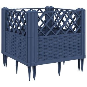 vidaXL Fioriera Giardino Picchetti Grigio Blu 43,5x43,5x43,5 cm PP