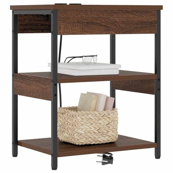 vidaXL Armadio da Notte Rovere Marrone 41 x 31 x 51 cm