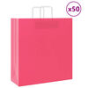 vidaXL Sacchetti di Carta 50 pz con Manici Rosa 45x17x48 cm