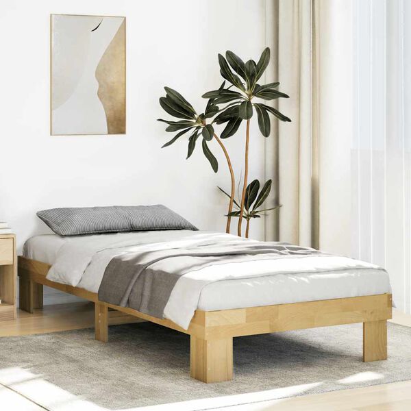 vidaXL Struttura Letto Senza Materasso 100x200 cm in Legno di Rovere