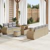 vidaXL Set Divano da Giardino con cuscino 10 pcs Beige polyrattan
