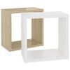 vidaXL Mensole Parete a Cubo 2 pz Bianco e Rovere Sonoma 26x15x26 cm