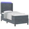 vidaXL Letto a molle con materasso Grigio scuro 100 x 200 cm Velluto