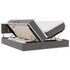 vidaXL Letto con Contenitore Grigio 200 x 200 cm Pelle Sintetica