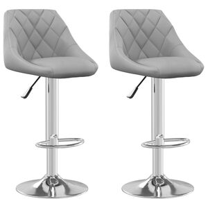 vidaXL Sgabelli da Bar 2 pz Grigio Chiaro in Velluto