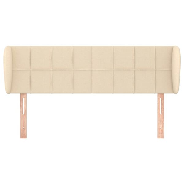 vidaXL Testiera ad Orecchio Crema 147x23x78/88 cm in Tessuto