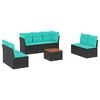vidaXL Set Divani da Giardino 8 pz con Cuscini Nero in Polyrattan