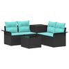 vidaXL Set di divani 6 pz 4-Numero di posti Nero e Blu