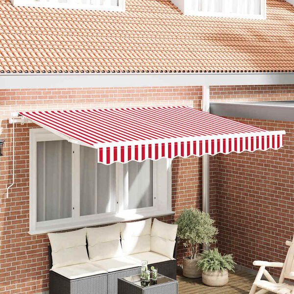 vidaXL Telo di ricambio per tenda da sole Rosso e Bianco 280 x 195 cm