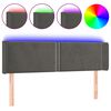vidaXL Testiera a LED Grigio Scuro 147x16x78/88 cm in Velluto