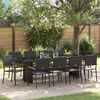 vidaXL Set da Pranzo per Giardino 11 pcs Nero polyrattan