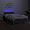 vidaXL Letto a Molle Materasso e LED Grigio Scuro 120x200cm in Tessuto