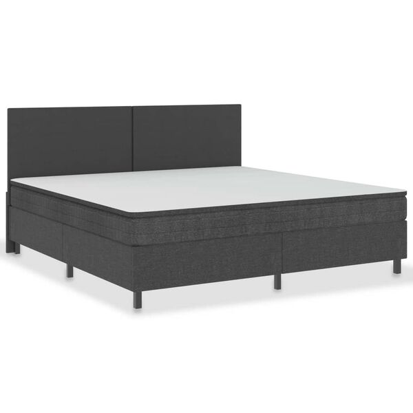 vidaXL Letto a Molle Grigio Scuro in Tessuto 200x200 cm