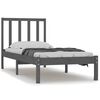 vidaXL Giroletto in Legno Massello Grigio 75x190 cm Small Single