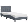 vidaXL Letto con Materasso Hanko Grigio Scuro 90x200 cm in Velluto
