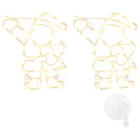 vidaXL Luci di Natale Babbo Natale 2 pz 35 LED Bianco Caldo