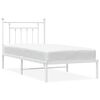 vidaXL Giroletto con Testiera Metallo Bianco 90x200 cm