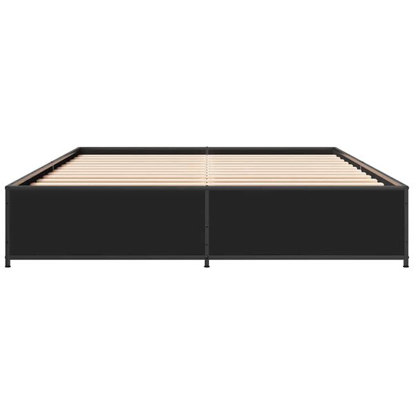 vidaXL Giroletto Nero 120x190 cm in Legno Multistrato e Metallo