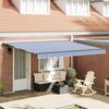 vidaXL Tenda Retrattile Blu e Bianco 400 &times; 300 cm Alluminio e Tessuto