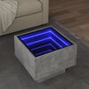 vidaXL Tavolino con LED Grigio Cemento 40x40x30cm in Legno Multistrato