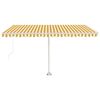 vidaXL Tenda Retrattile Manuale con Palo 400x300 cm Giallo Bianco