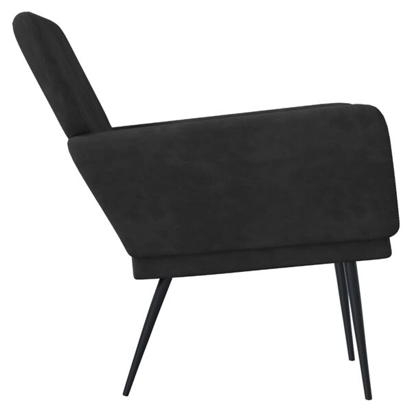 vidaXL Poltrona Nera 62x79x79 cm Velluto
