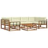 vidaXL Set di divani da esterno con cuscino 7 pcs Naturale e Crema