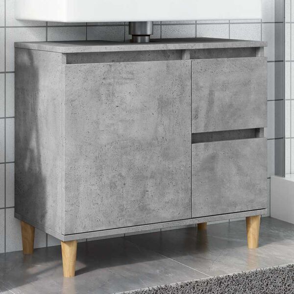 vidaXL Mobile Lavabo da Bagno Grigio Rovere 65x33x60 cm in Truciolato