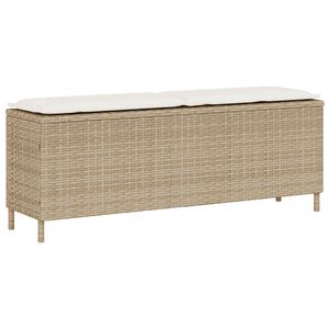 vidaXL Panca da Giardino con Cuscino Beige 110x30x40,5cm in Polyrattan