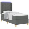 vidaXL Letto a molle con materasso con led Grigio 80 x 200 cm Tessuto