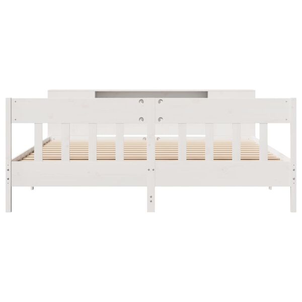 vidaXL Letto Libreria senza Materasso Bianco 200x200 cm Legno di Pino