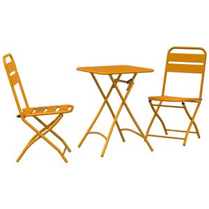 vidaXL Set bistrot 3 pcs Senape Acciaio
