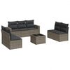 vidaXL Set Divano da Giardino 8 pz con Cuscini Grigio in Polyrattan
