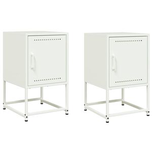 vidaXL Comodini 2 pz Bianchi 36x39x60,5 cm in Acciaio