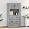 vidaXL Credenza Grigio Sonoma in Legno Multistrato