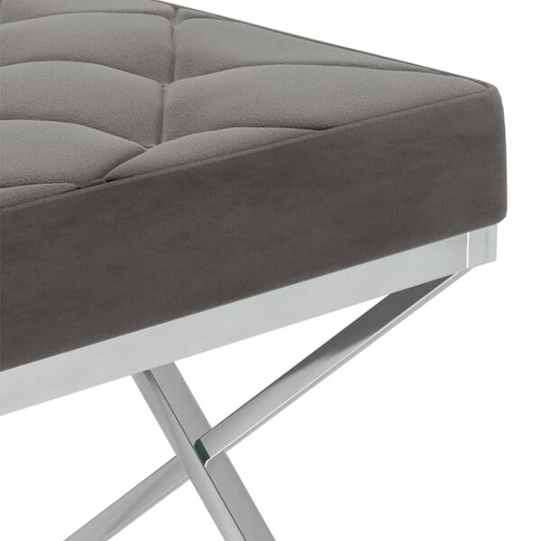 vidaXL Panca 97 cm Grigia in Velluto e Acciaio Inossidabile