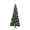 vidaXL Albero di Natale Artificiale Angolare con 300 LED Verde 180 cm