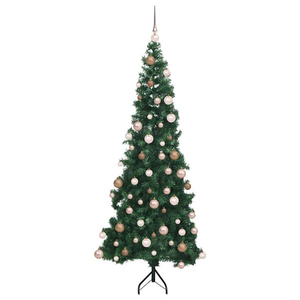 vidaXL Albero di Natale Artificiale Angolare con 300 LED Verde 180 cm