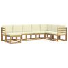 vidaXL Set di divani da esterno 8 pz Bianco e Crema