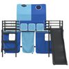 vidaXL Struttura del letto loft per bambini Nero e Blu 74,5 x 190 cm