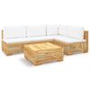 vidaXL Set Divani da Giardino 5 pz con Cuscini Legno Massello di Teak