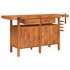 vidaXL Banco Lavoro Cassetti e Morse 162x62x83cm Legno Massello Acacia