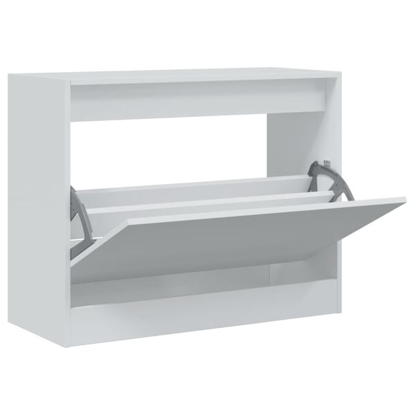 vidaXL Scarpiera Bianca 80x34x63 cm in Legno Multistrato