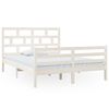 vidaXL Giroletto Bianco in Legno Massello 150x200 cm King Size