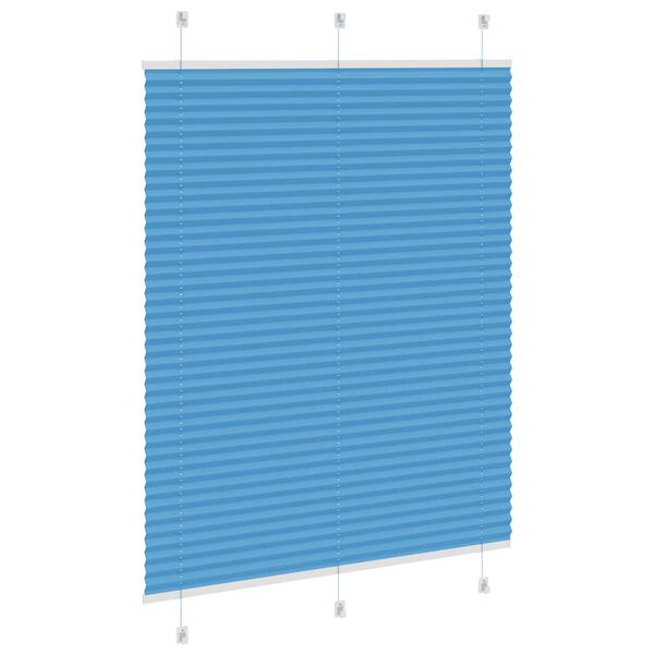 vidaXL Tenda Plissettata Blu 105x150 cm Larghezza Tessuto 104,4 cm