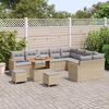 vidaXL Set Divano da Giardino 12 pcs Beige Rattan in Polipropilene